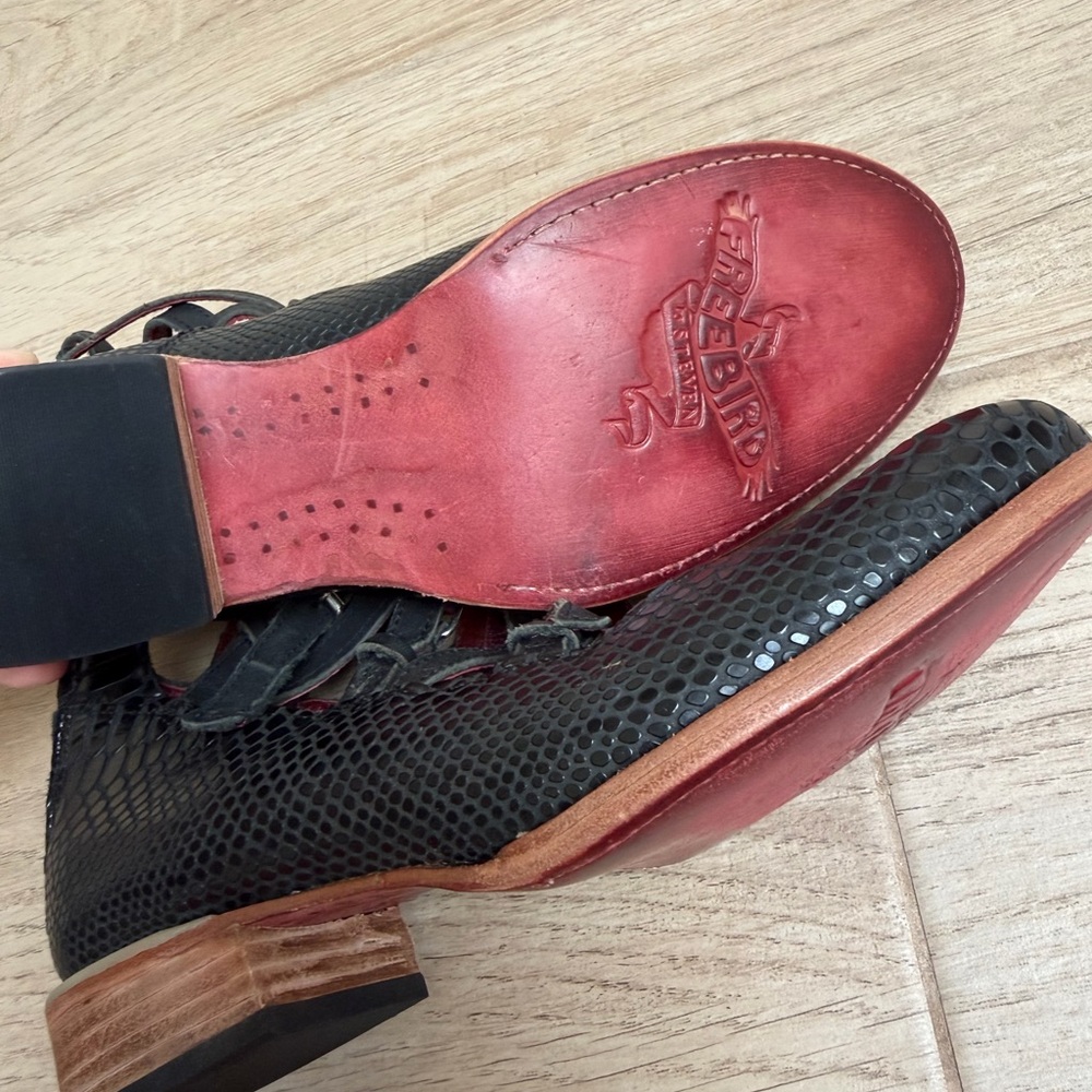 NWT FreeBird Marcel Mary Jane Black Textured Women's Shoes - Picture 6 of 8